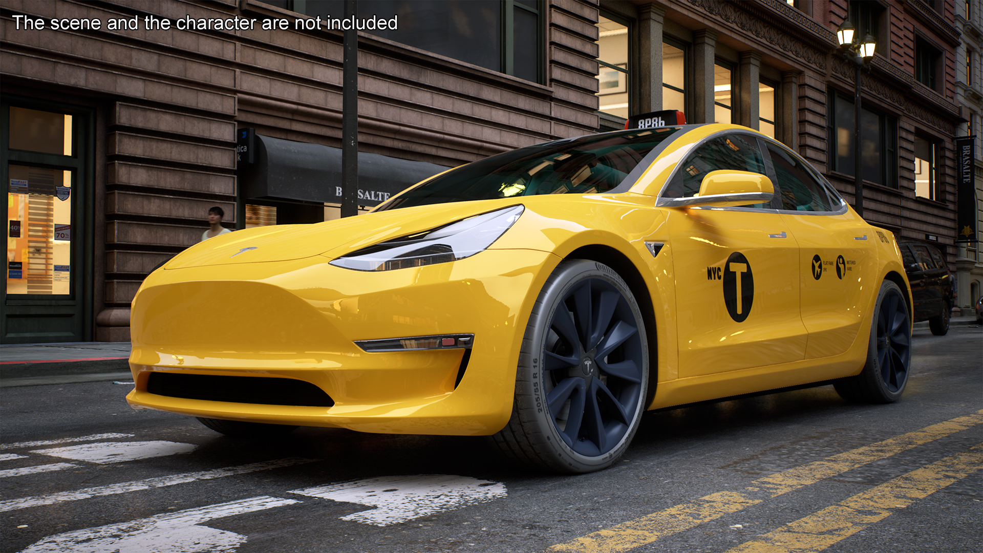 3D Tesla Model 3 Taxi model