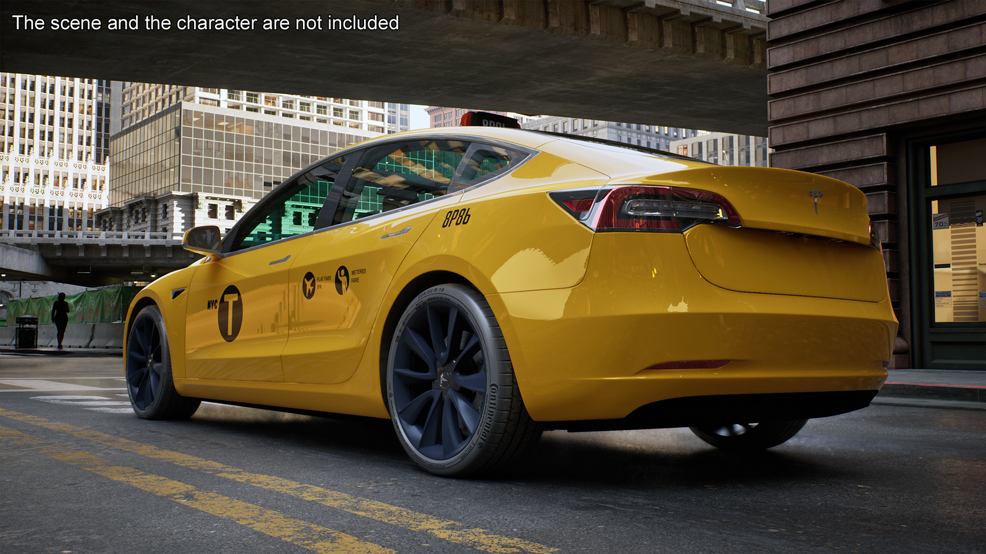 3D Tesla Model 3 Taxi model