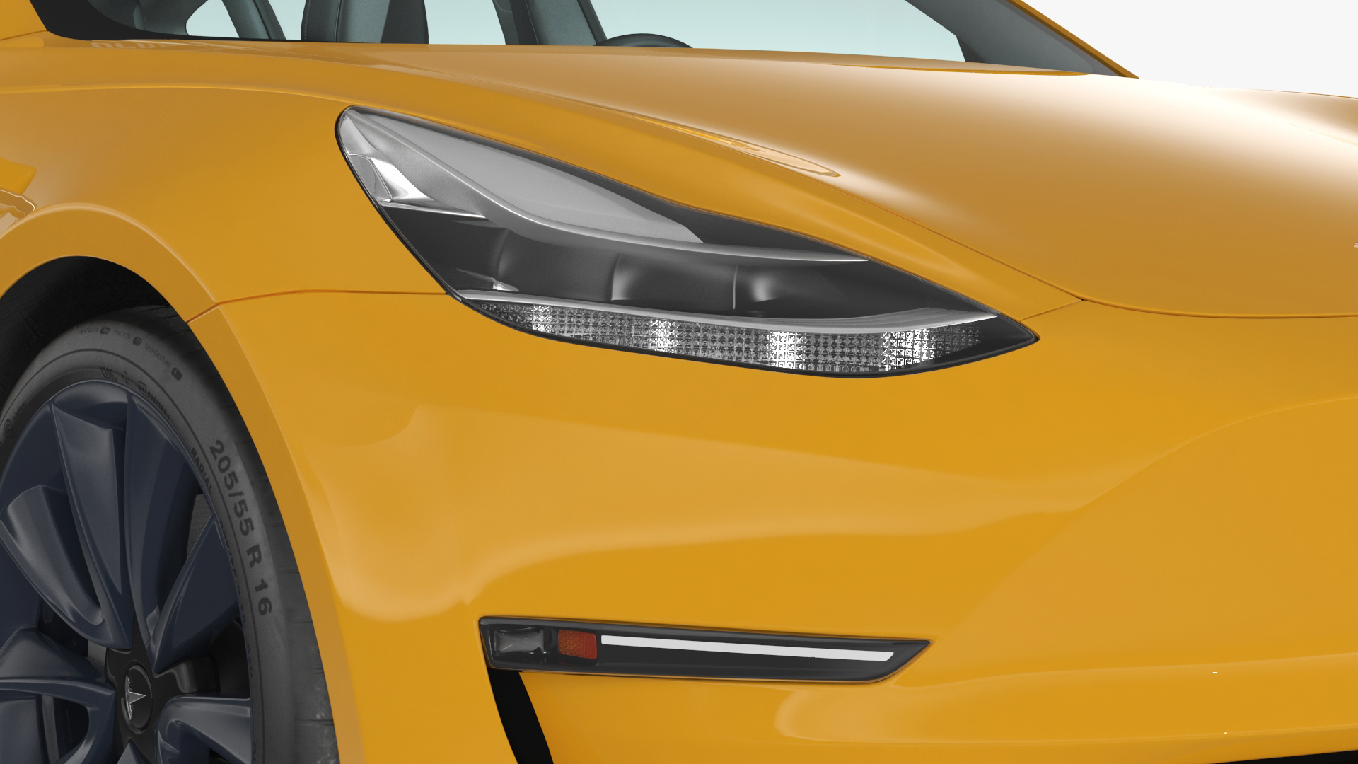 3D Tesla Model 3 Taxi model