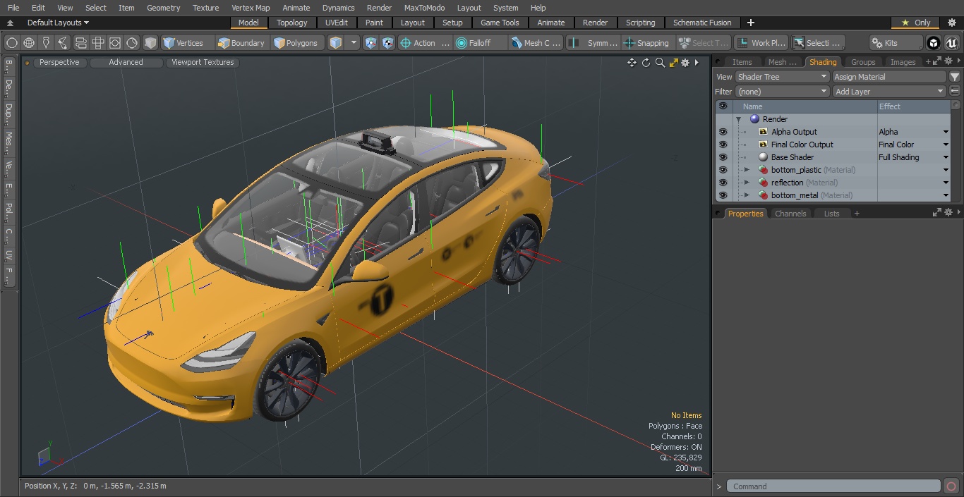 3D Tesla Model 3 Taxi model