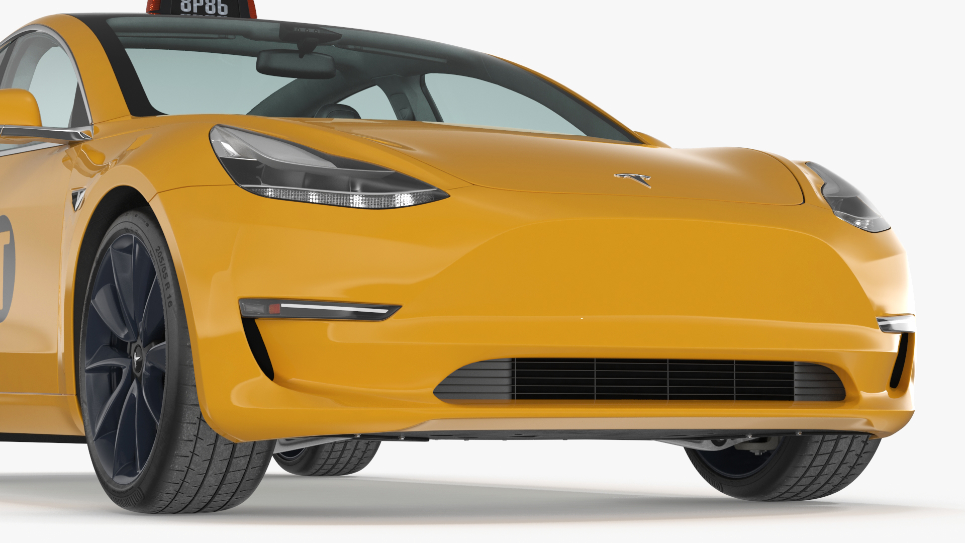3D Tesla Model 3 Taxi model