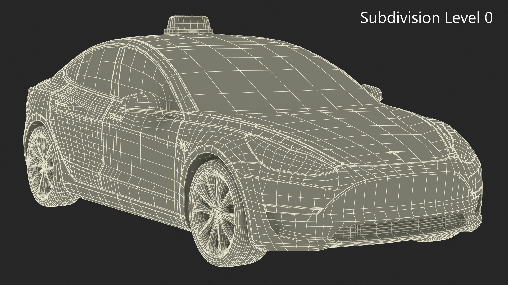 3D Tesla Model 3 Taxi model