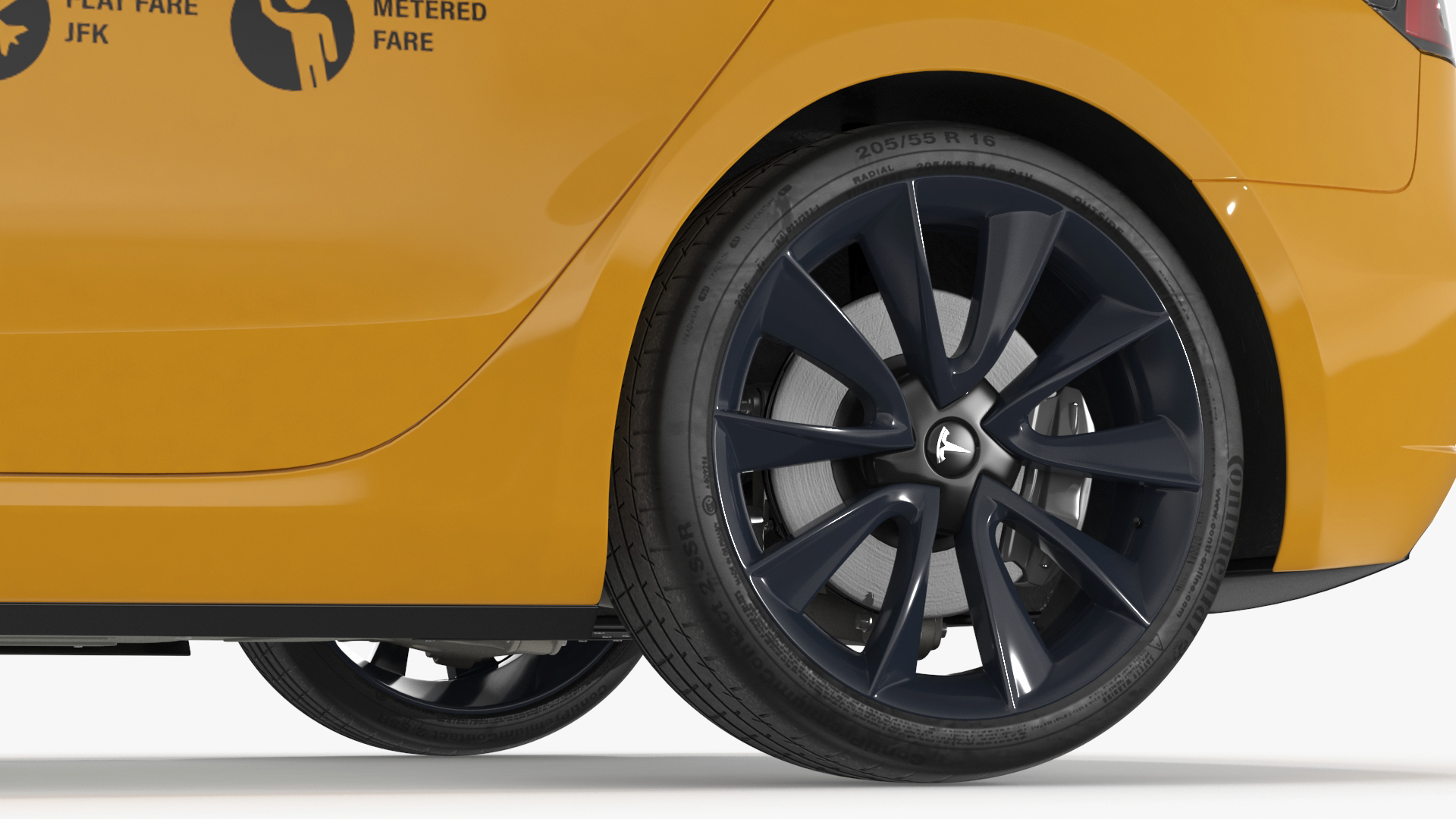 3D Tesla Model 3 Taxi model