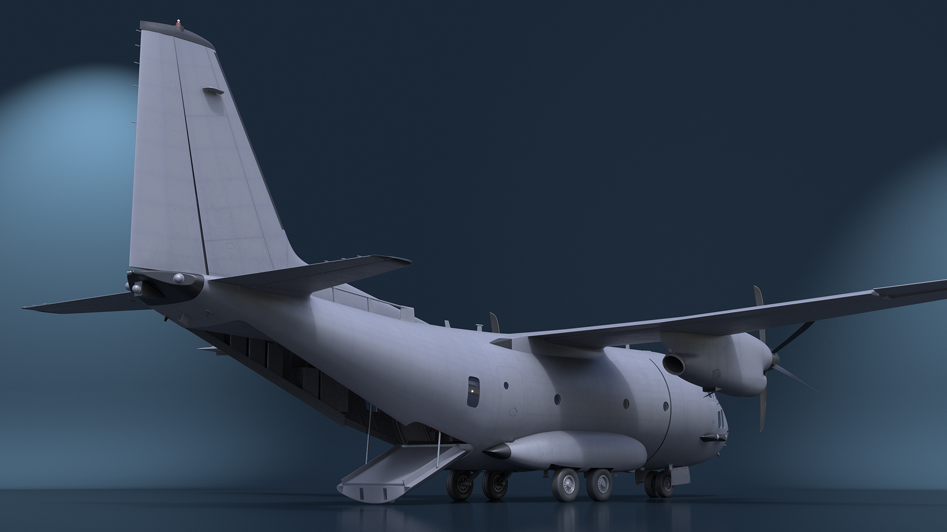 Multi-mission Aircraft Grey Rigged 3D model
