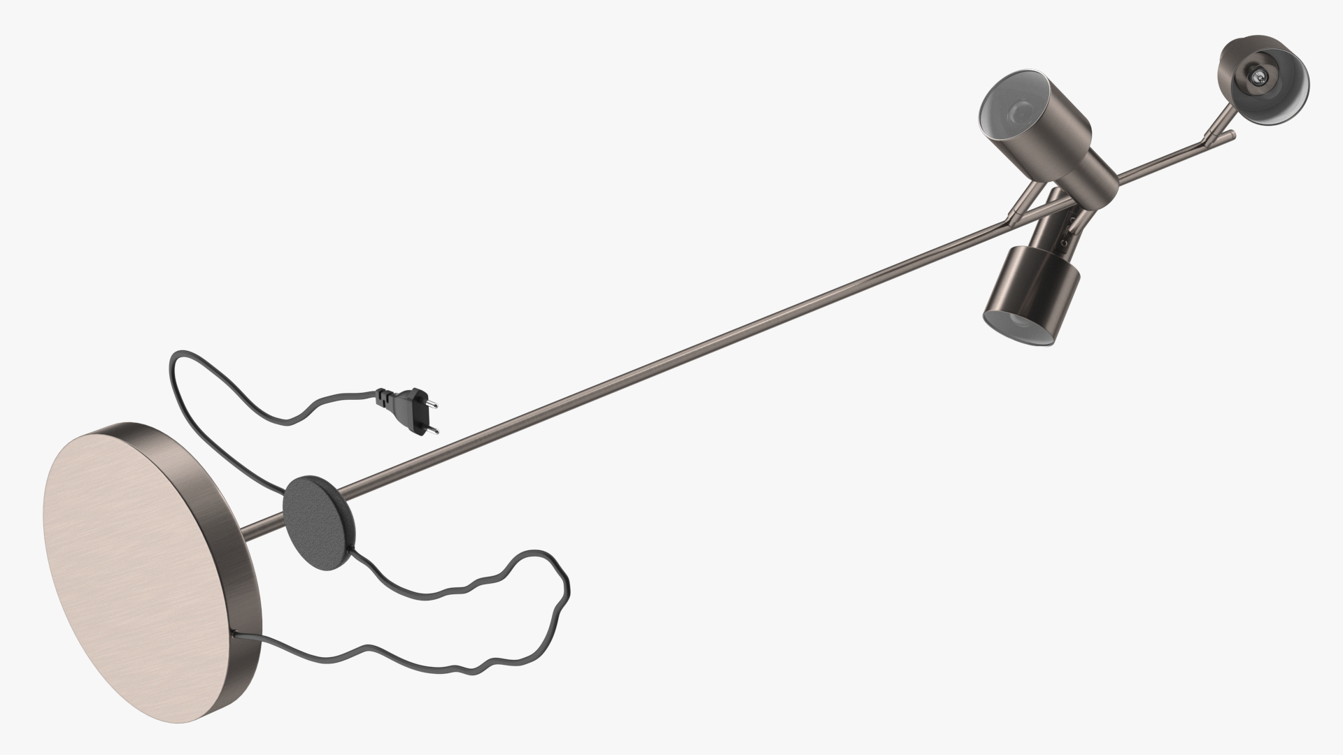Floor Lamp with Three Shades Metal 3D model