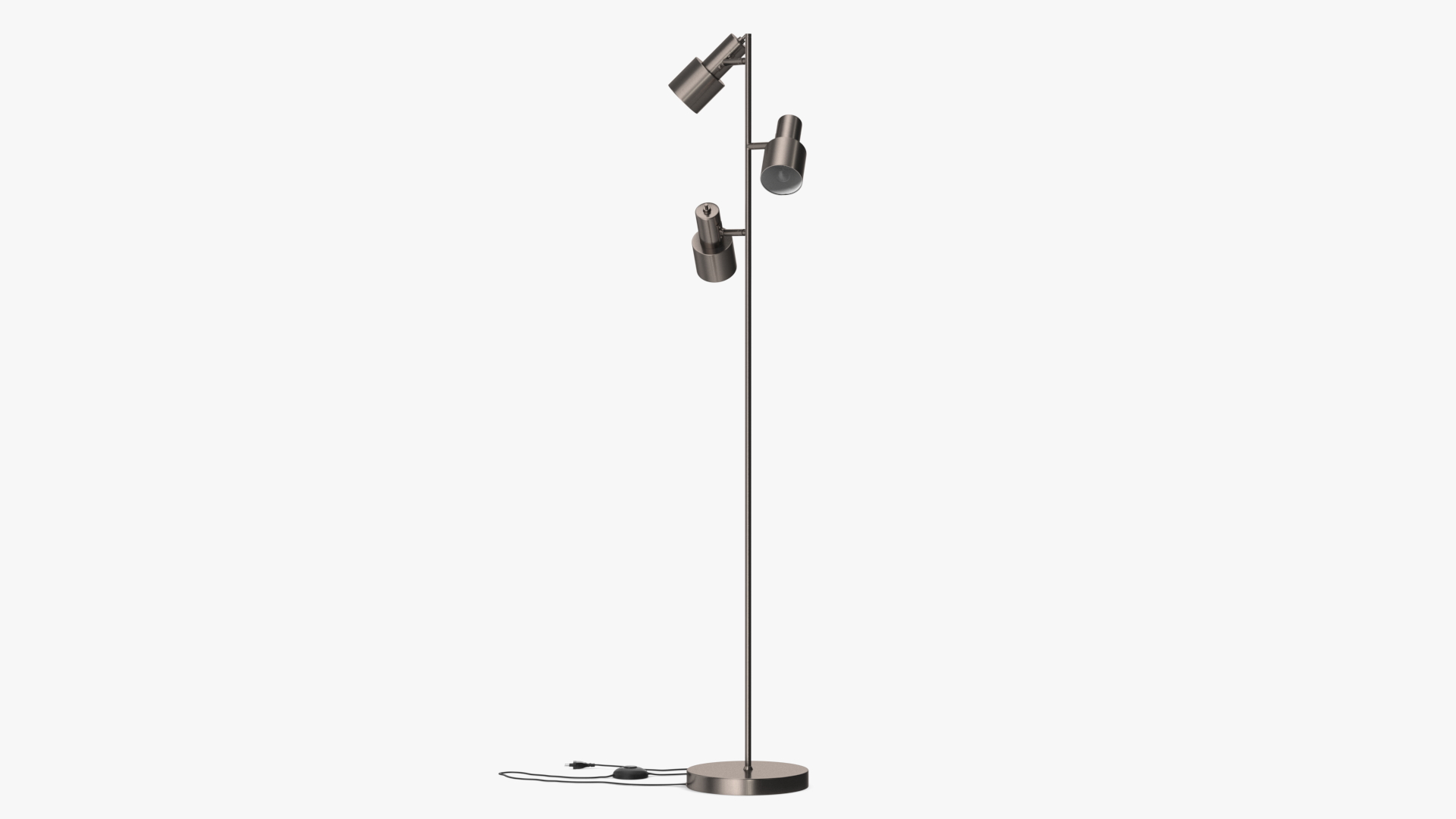 Floor Lamp with Three Shades Metal 3D model