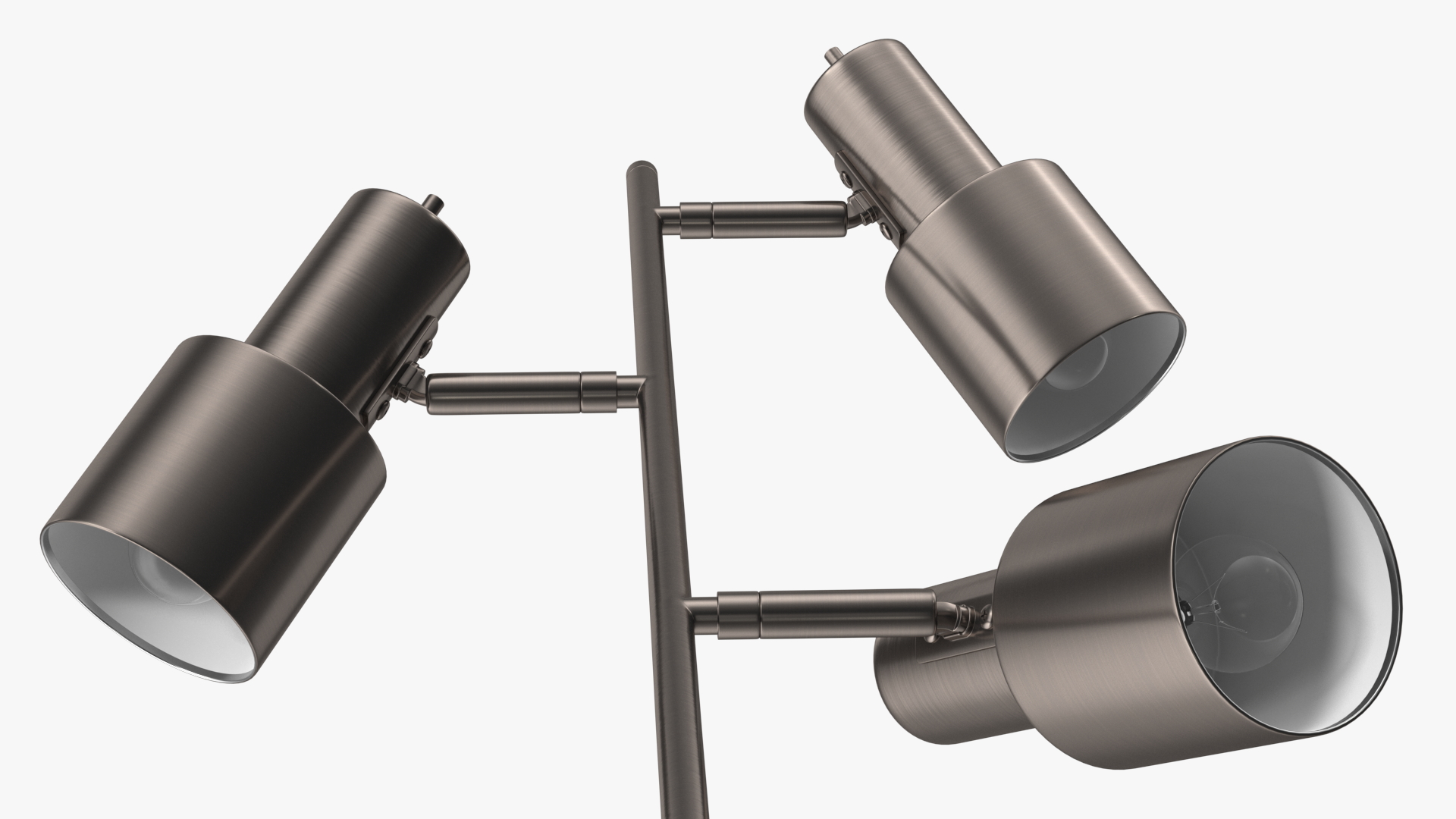 Floor Lamp with Three Shades Metal 3D model