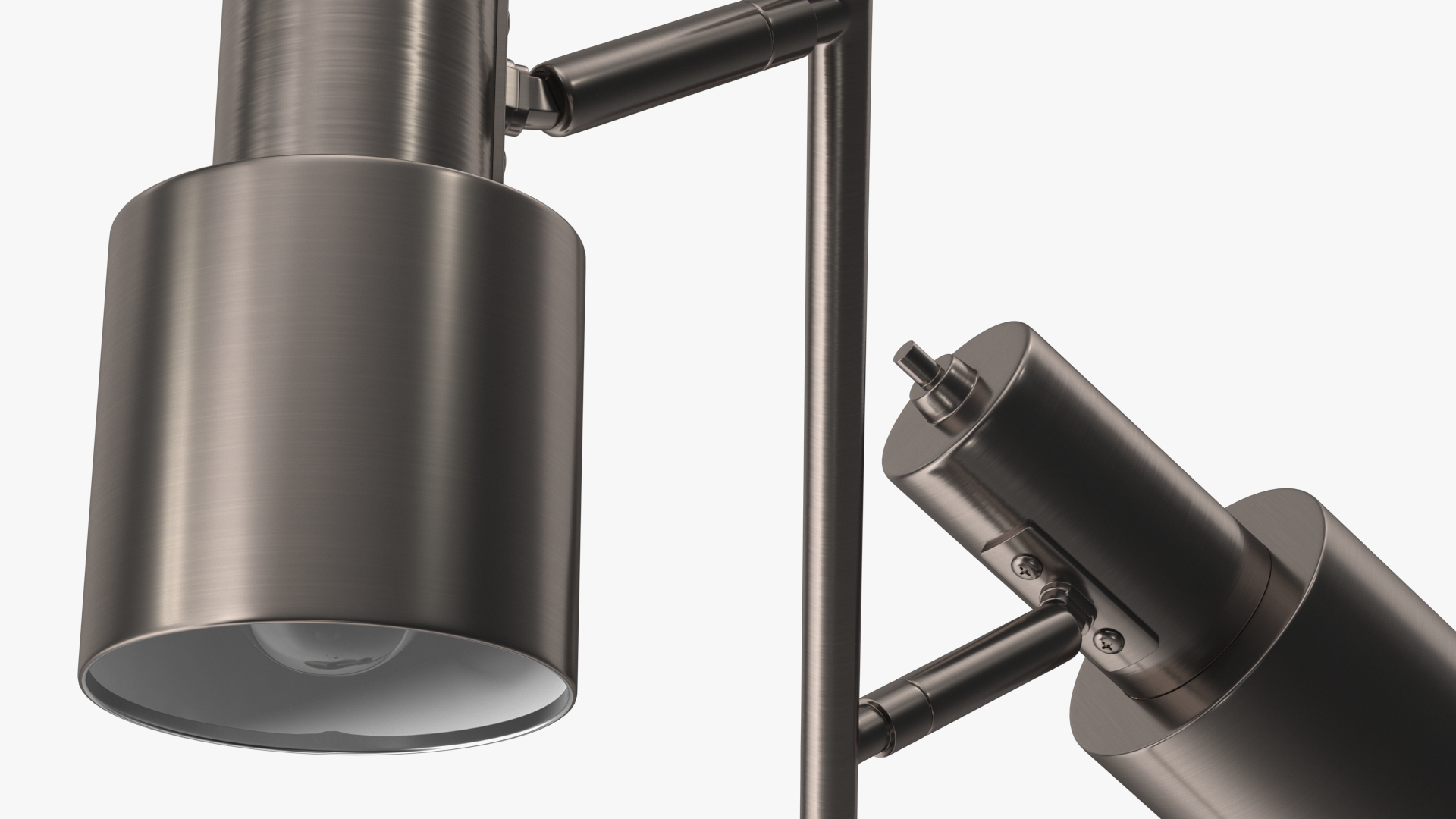 Floor Lamp with Three Shades Metal 3D model