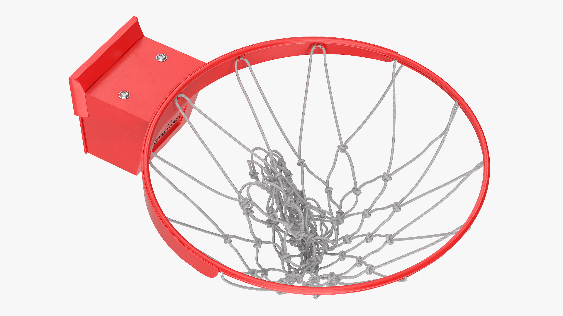 Animated Spalding Basketball Falls Through Hoop 3D
