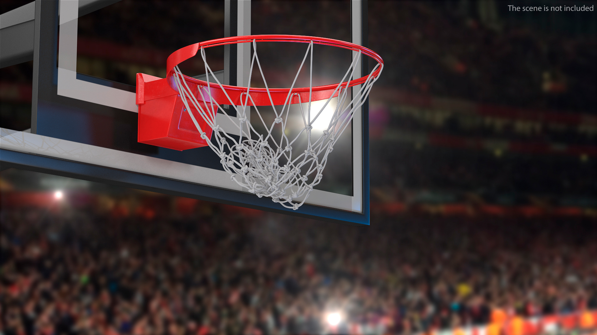 Animated Spalding Basketball Falls Through Hoop 3D