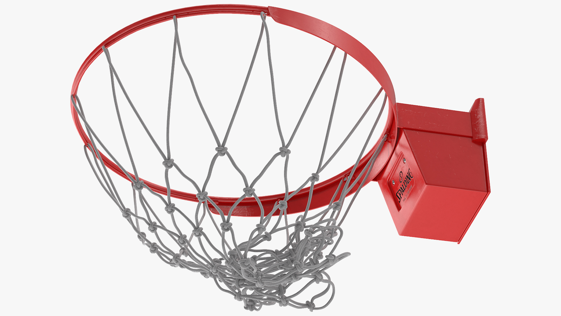 Animated Spalding Basketball Falls Through Hoop 3D