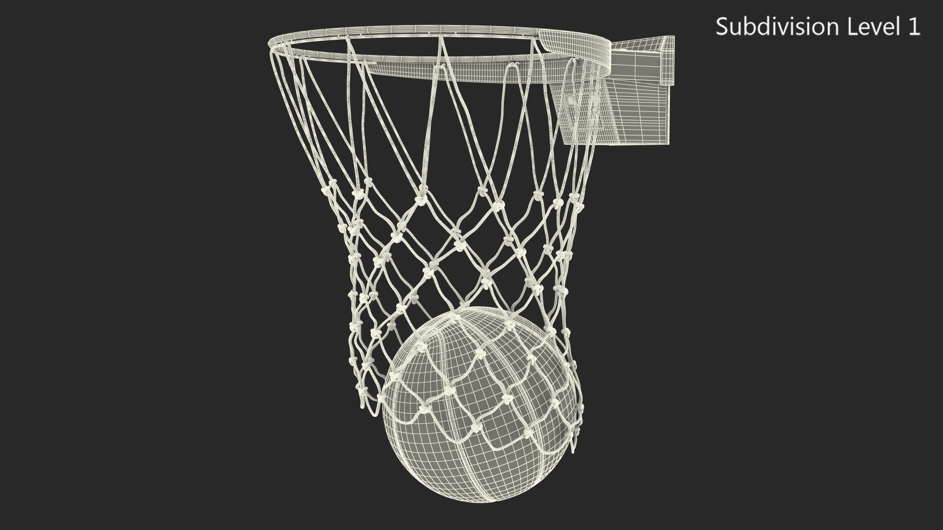 Animated Spalding Basketball Falls Through Hoop 3D
