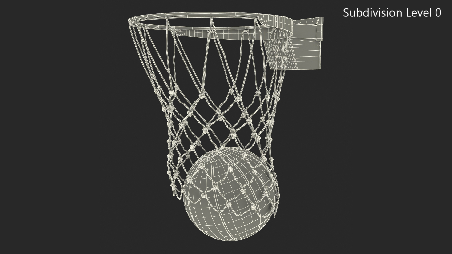 Animated Spalding Basketball Falls Through Hoop 3D