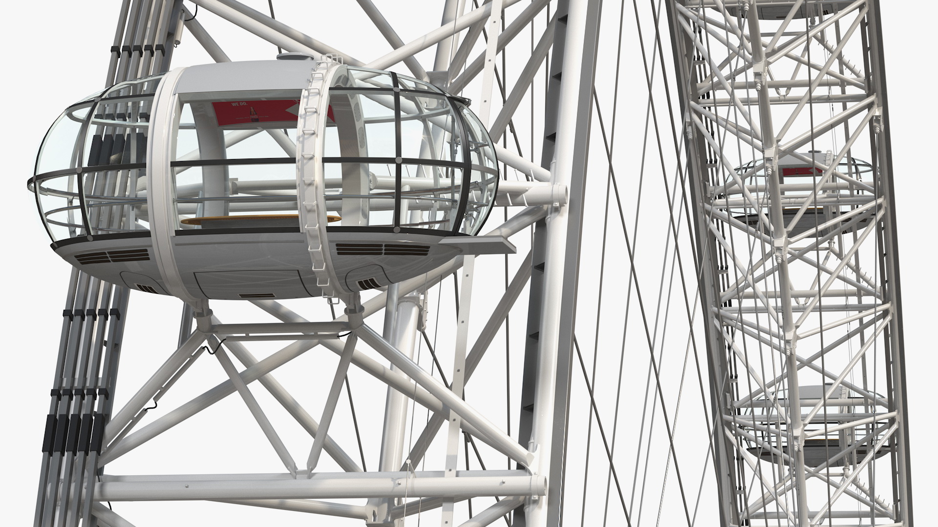 London Eye Millennium Wheel Rigged 3D model