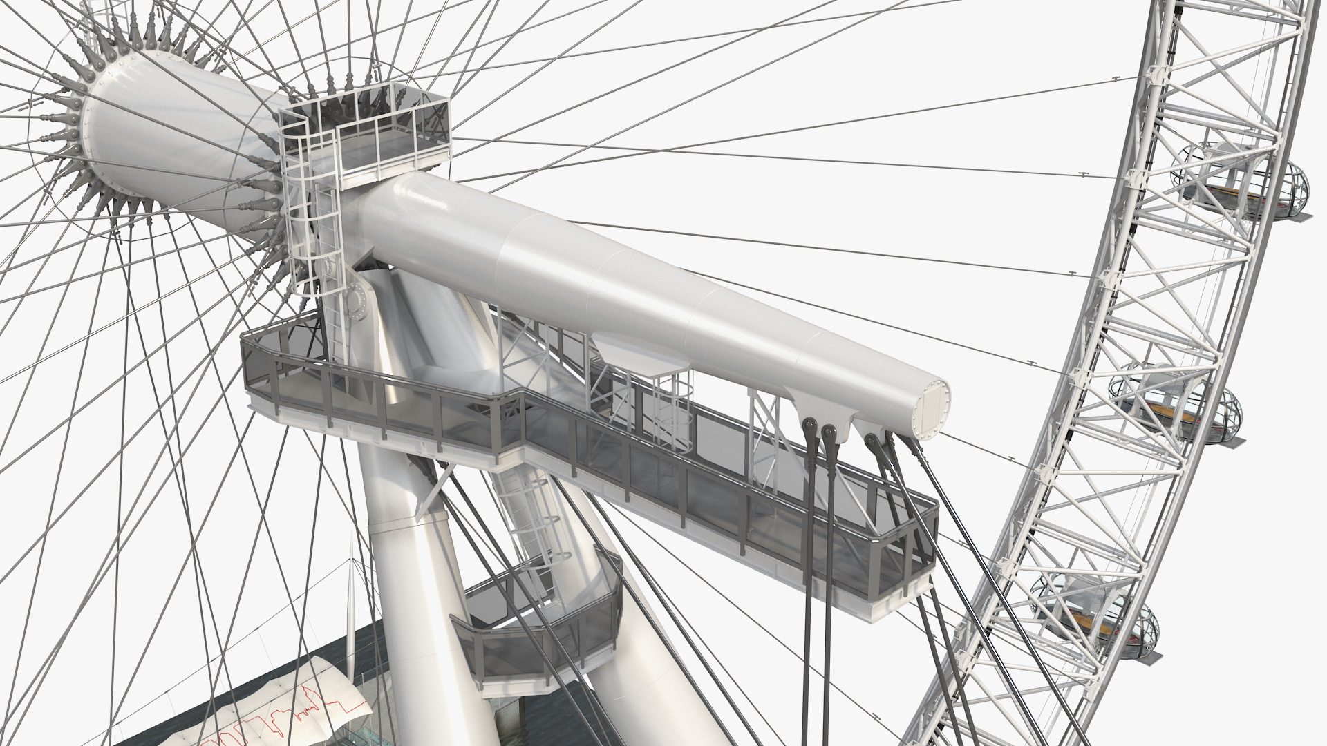 London Eye Millennium Wheel Rigged 3D model