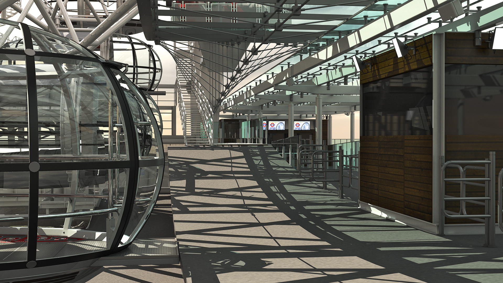 London Eye Millennium Wheel Rigged 3D model