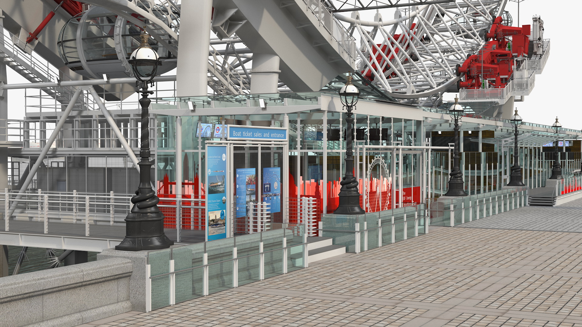 London Eye Millennium Wheel Rigged 3D model