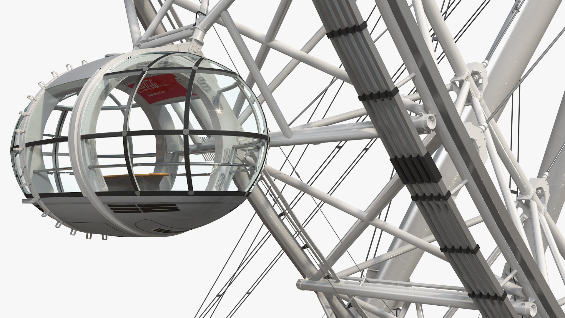 London Eye Millennium Wheel Rigged 3D model