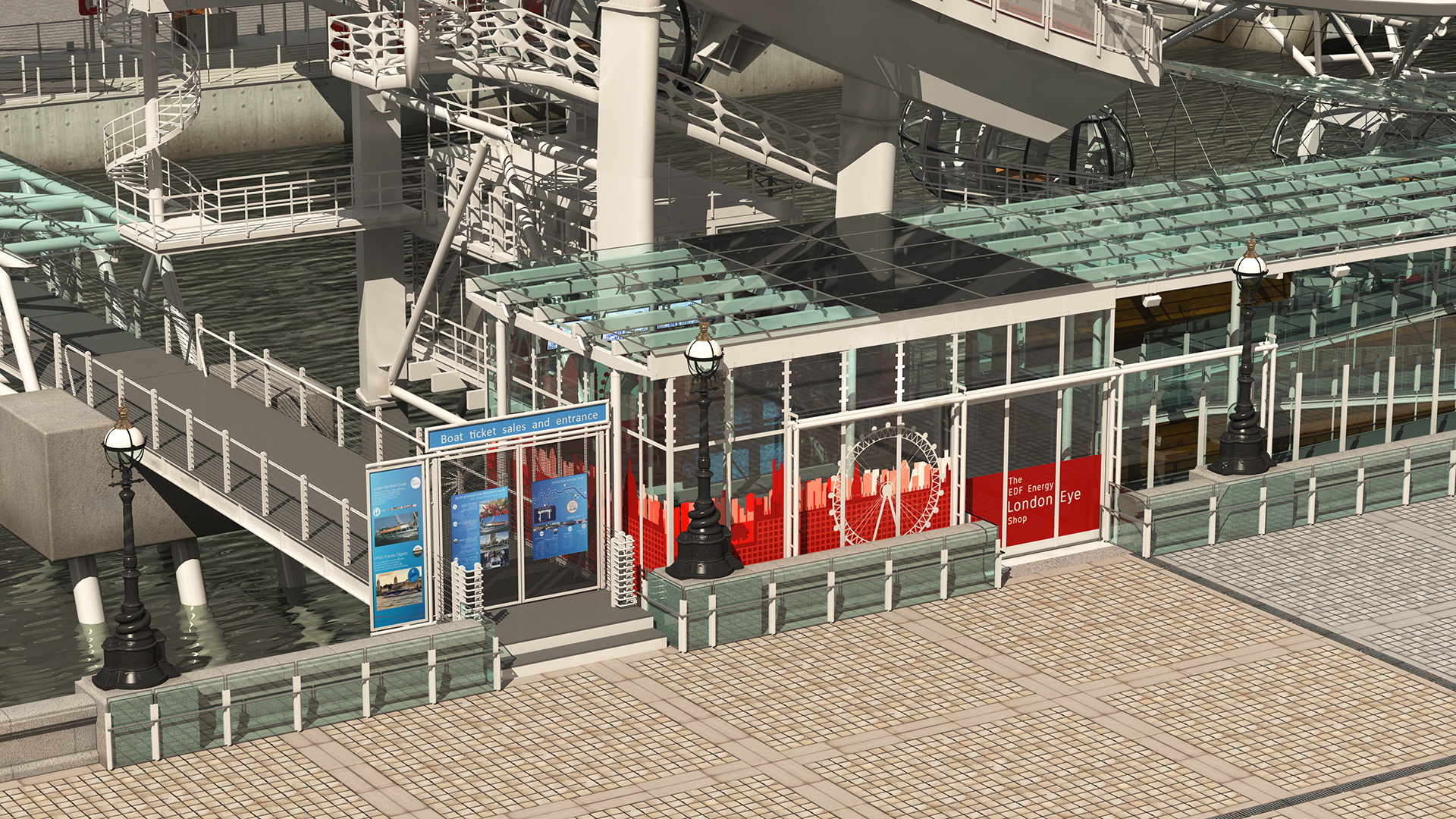 London Eye Millennium Wheel Rigged 3D model