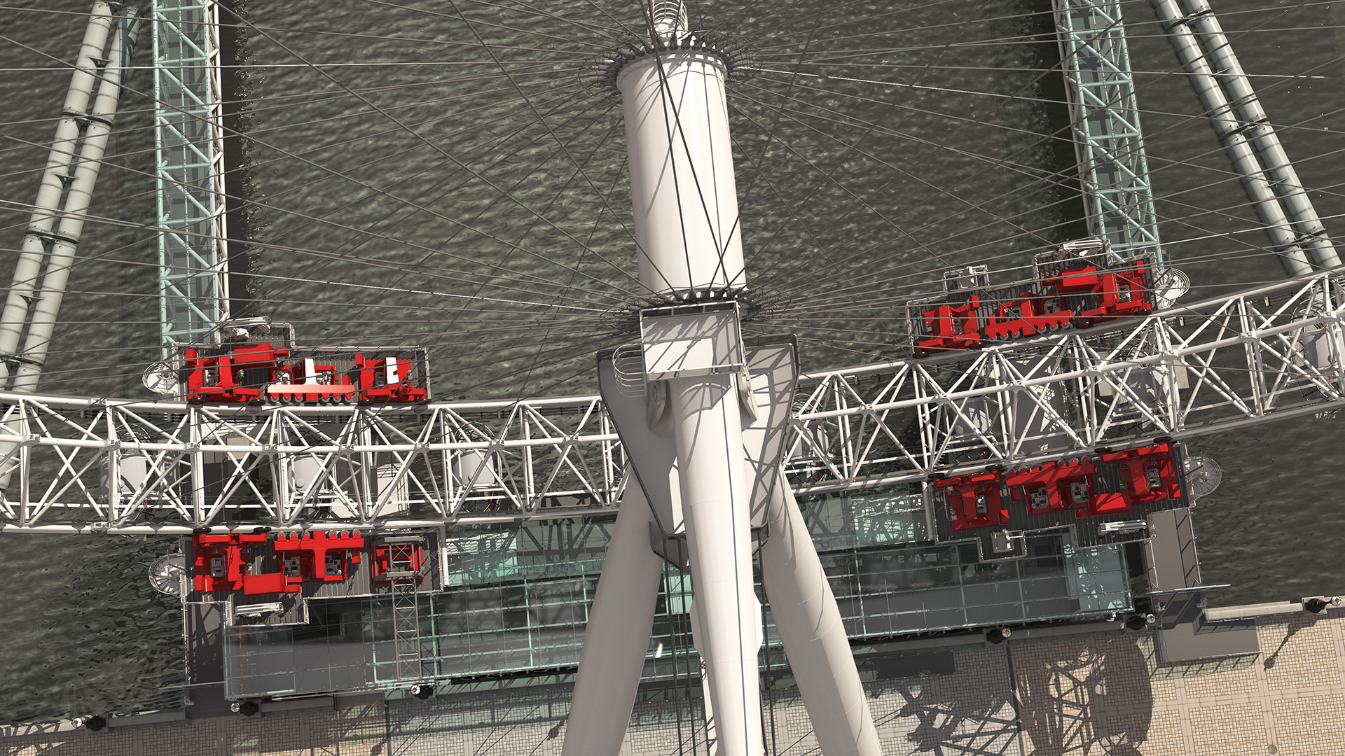 London Eye Millennium Wheel Rigged 3D model