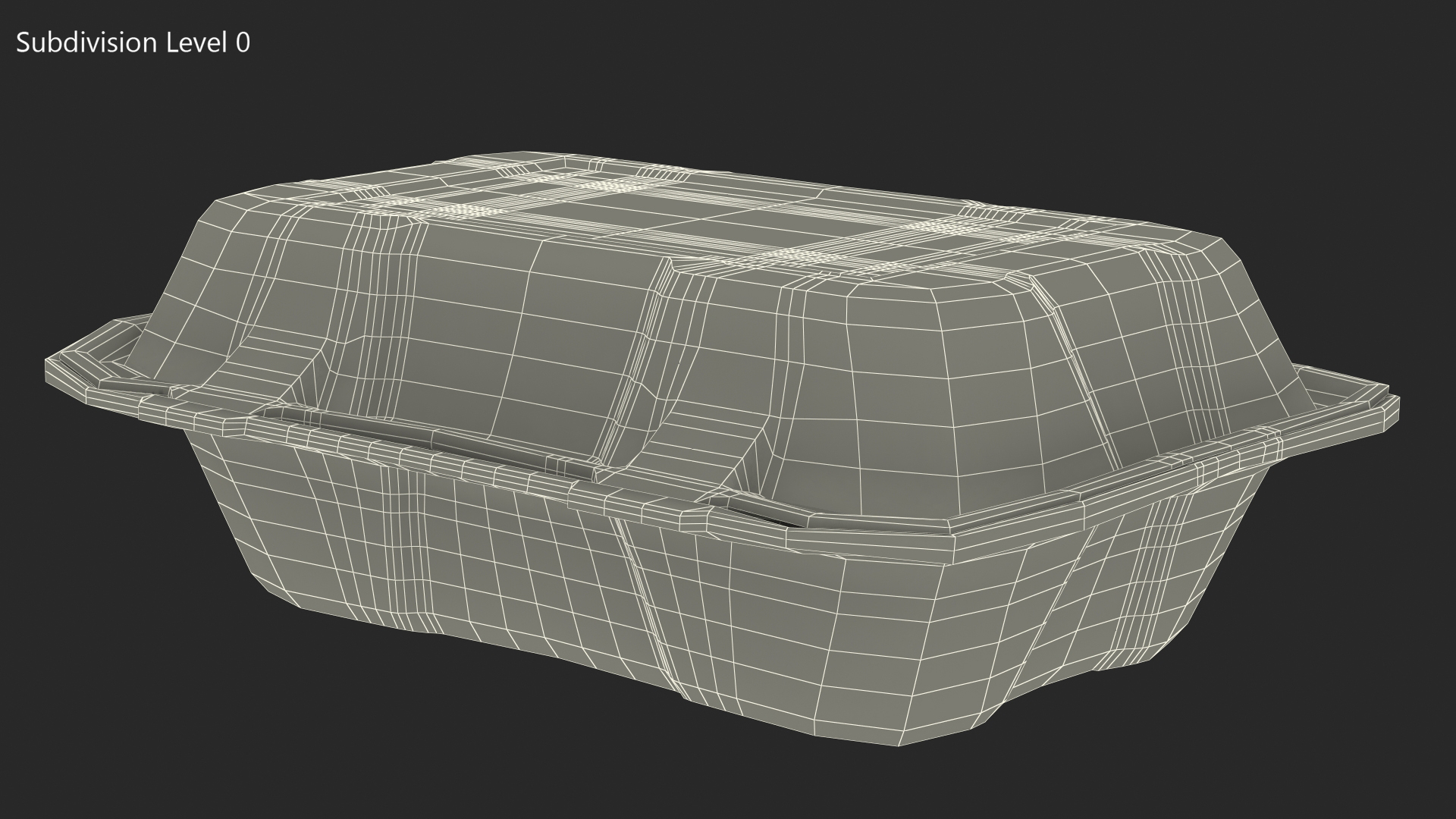 3D Rectangular Food Container Closed model