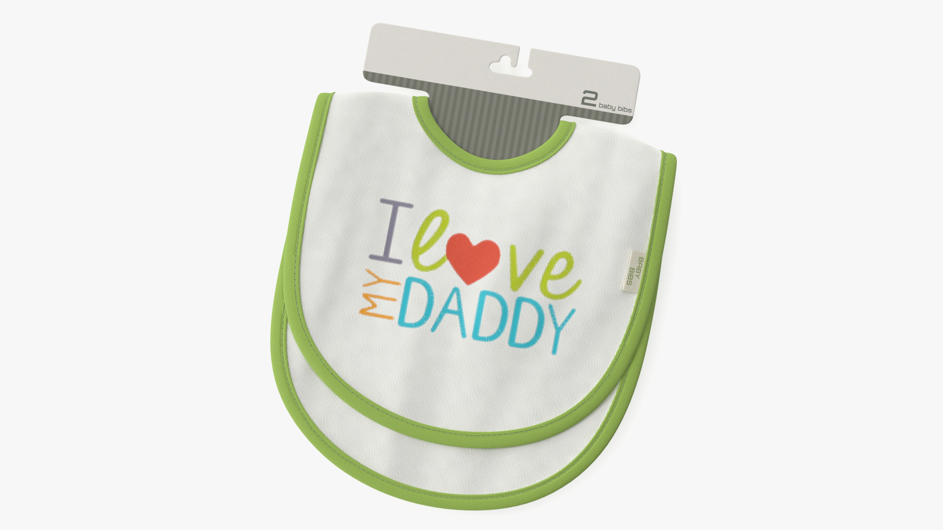 3D Hanger with Two Baby Bibs I Love My Daddy