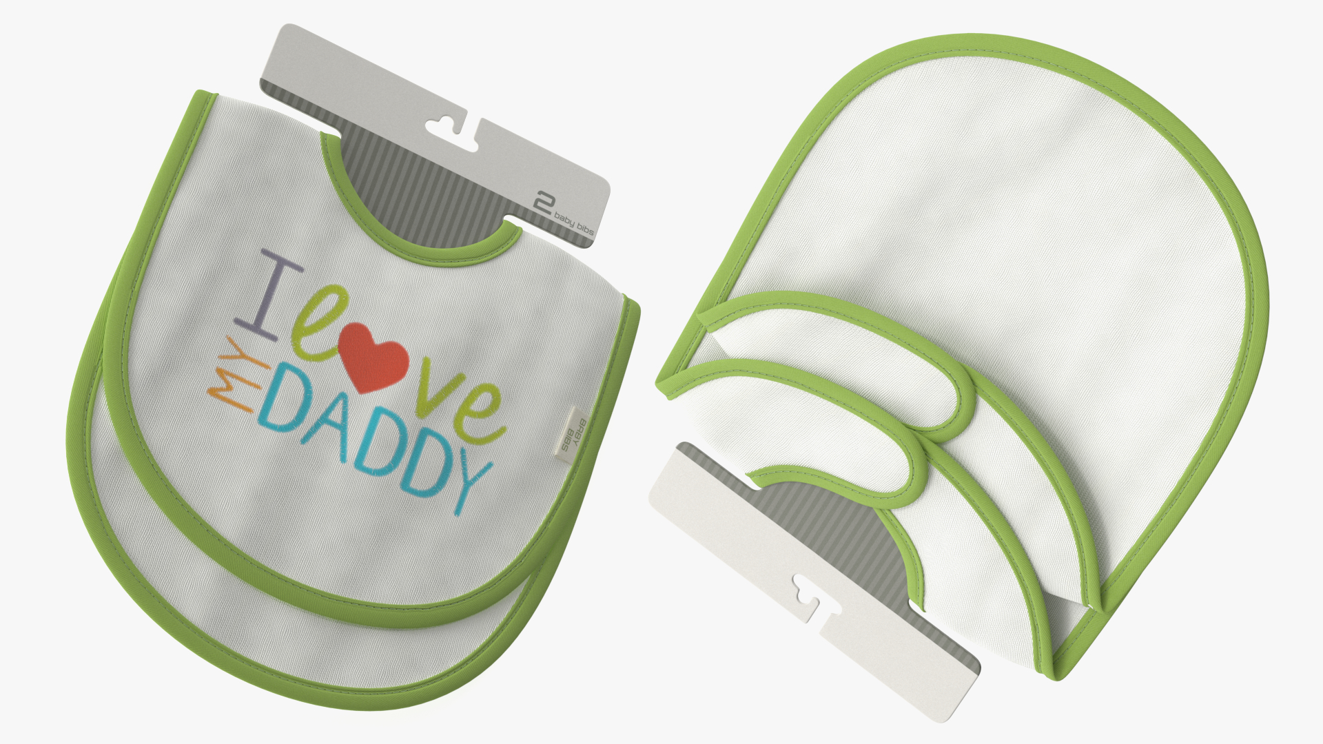 3D Hanger with Two Baby Bibs I Love My Daddy