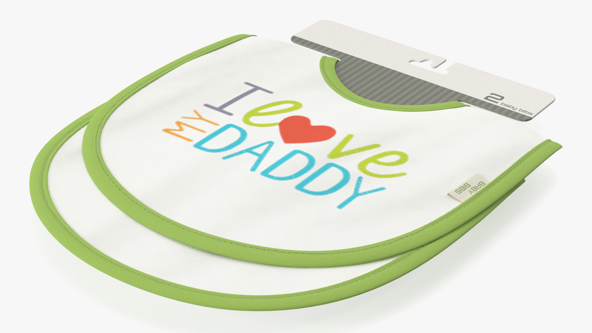 3D Hanger with Two Baby Bibs I Love My Daddy