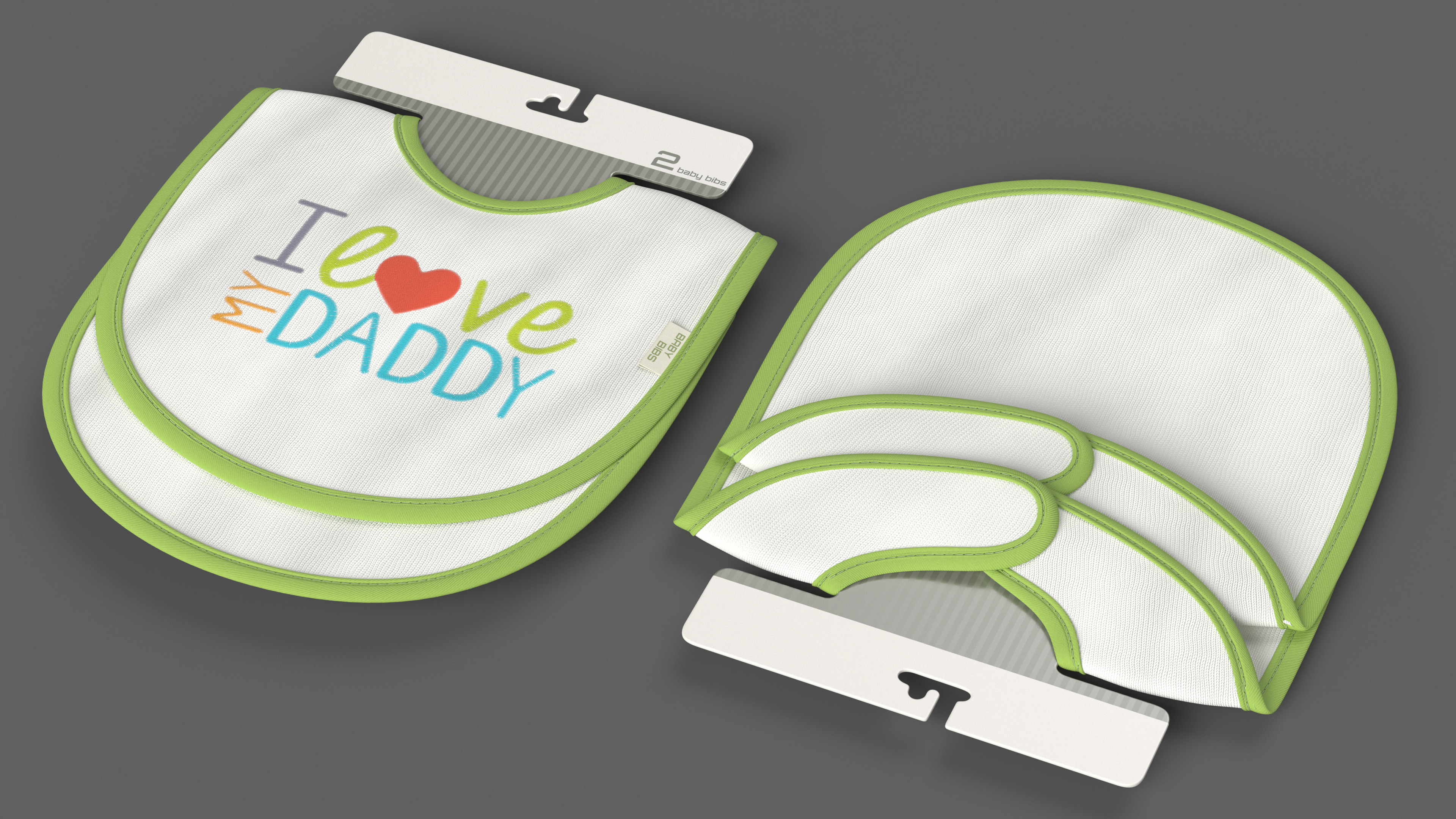 3D Hanger with Two Baby Bibs I Love My Daddy