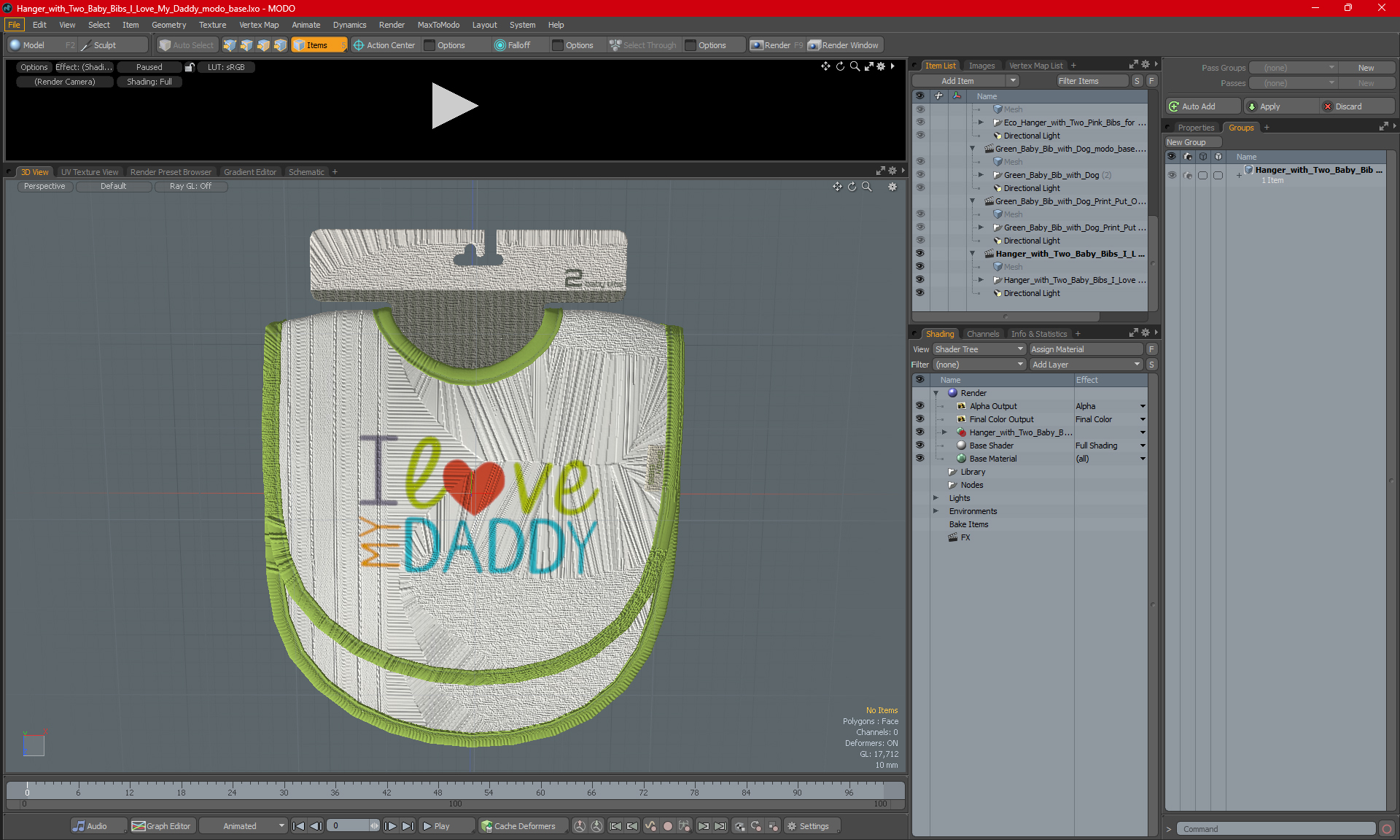 3D Hanger with Two Baby Bibs I Love My Daddy