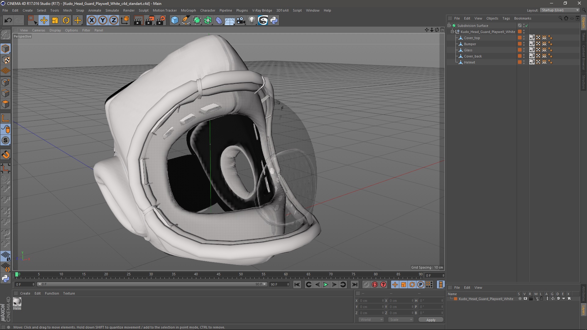3D model Kudo Head Guard Playwell White