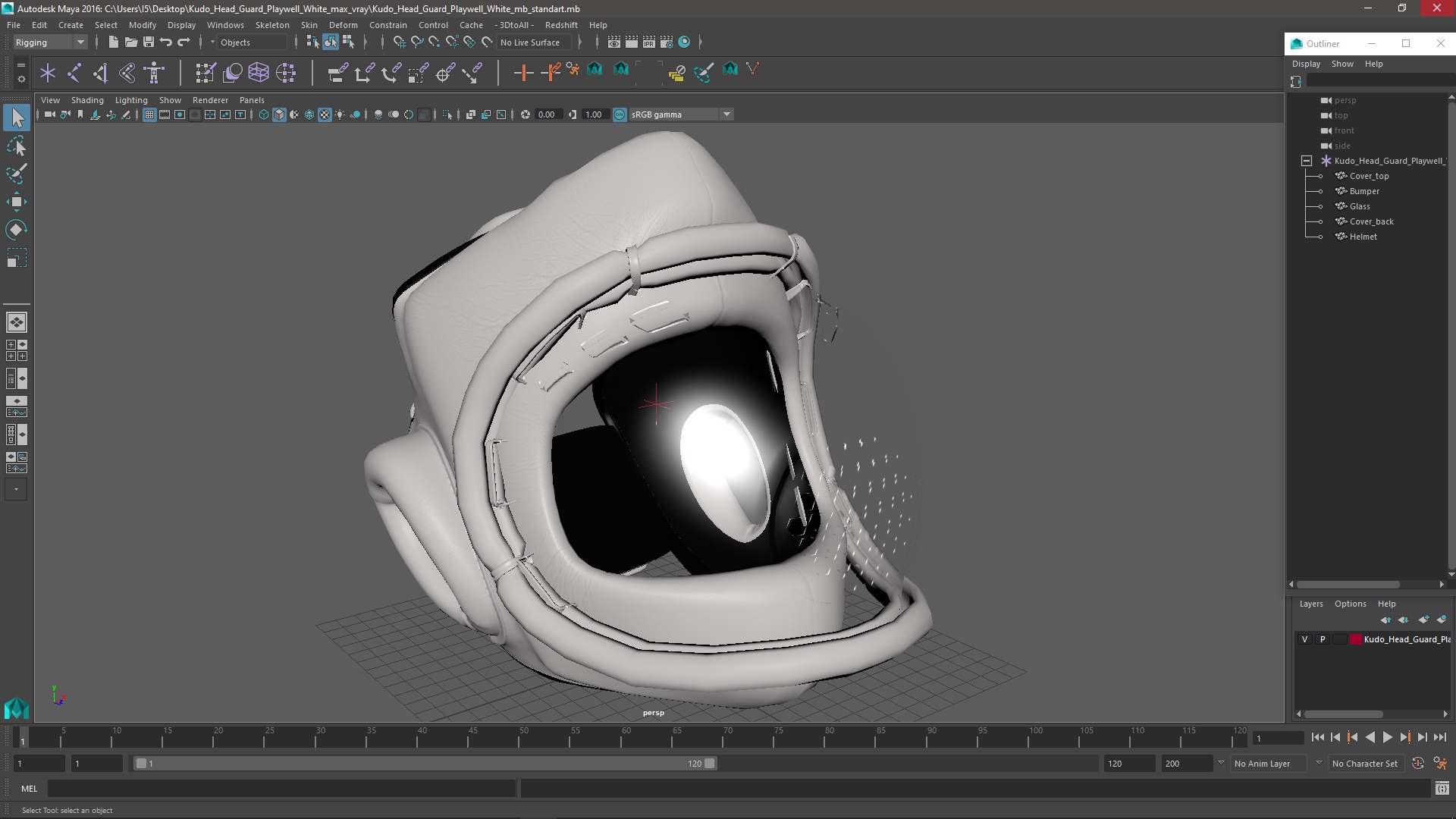 3D model Kudo Head Guard Playwell White