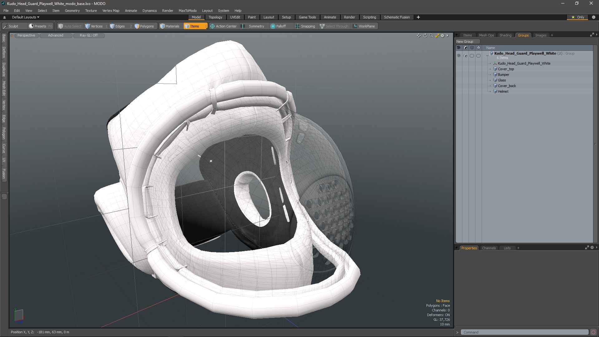 3D model Kudo Head Guard Playwell White