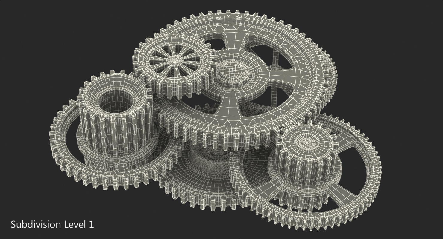 3D Chrome Clockwork Mechanism