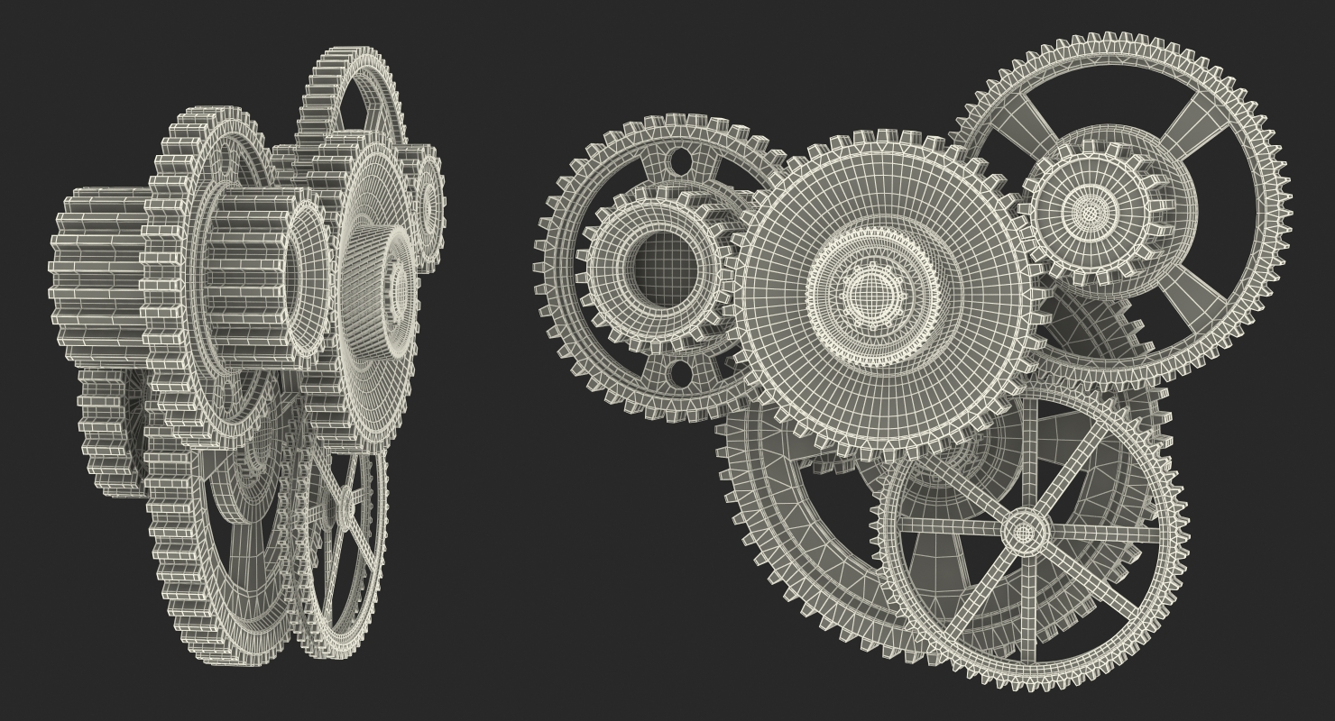 3D Chrome Clockwork Mechanism