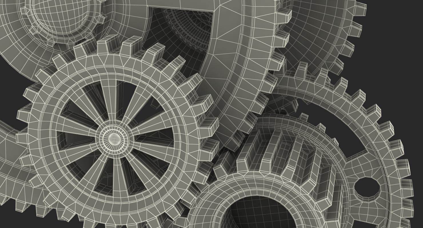 3D Chrome Clockwork Mechanism