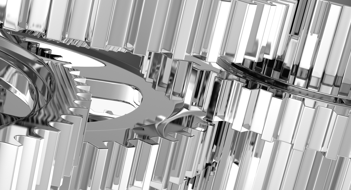 3D Chrome Clockwork Mechanism