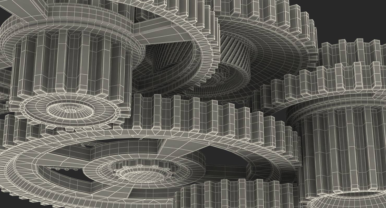 3D Chrome Clockwork Mechanism