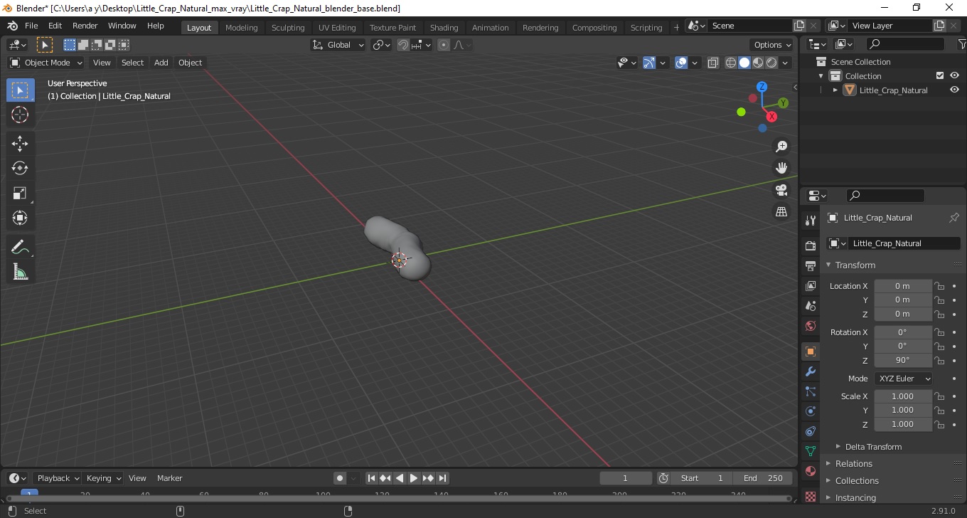 Little Crap Natural 3D model