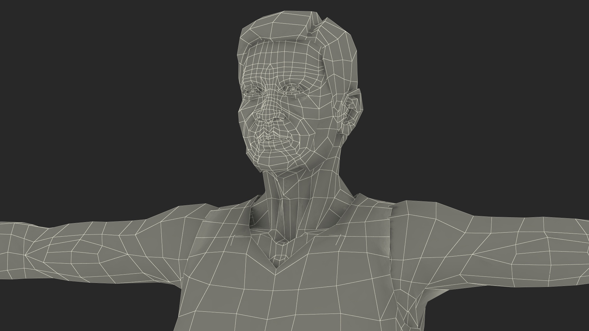 3D Chinese Elderly Man Underwear Style Rigged for Maya