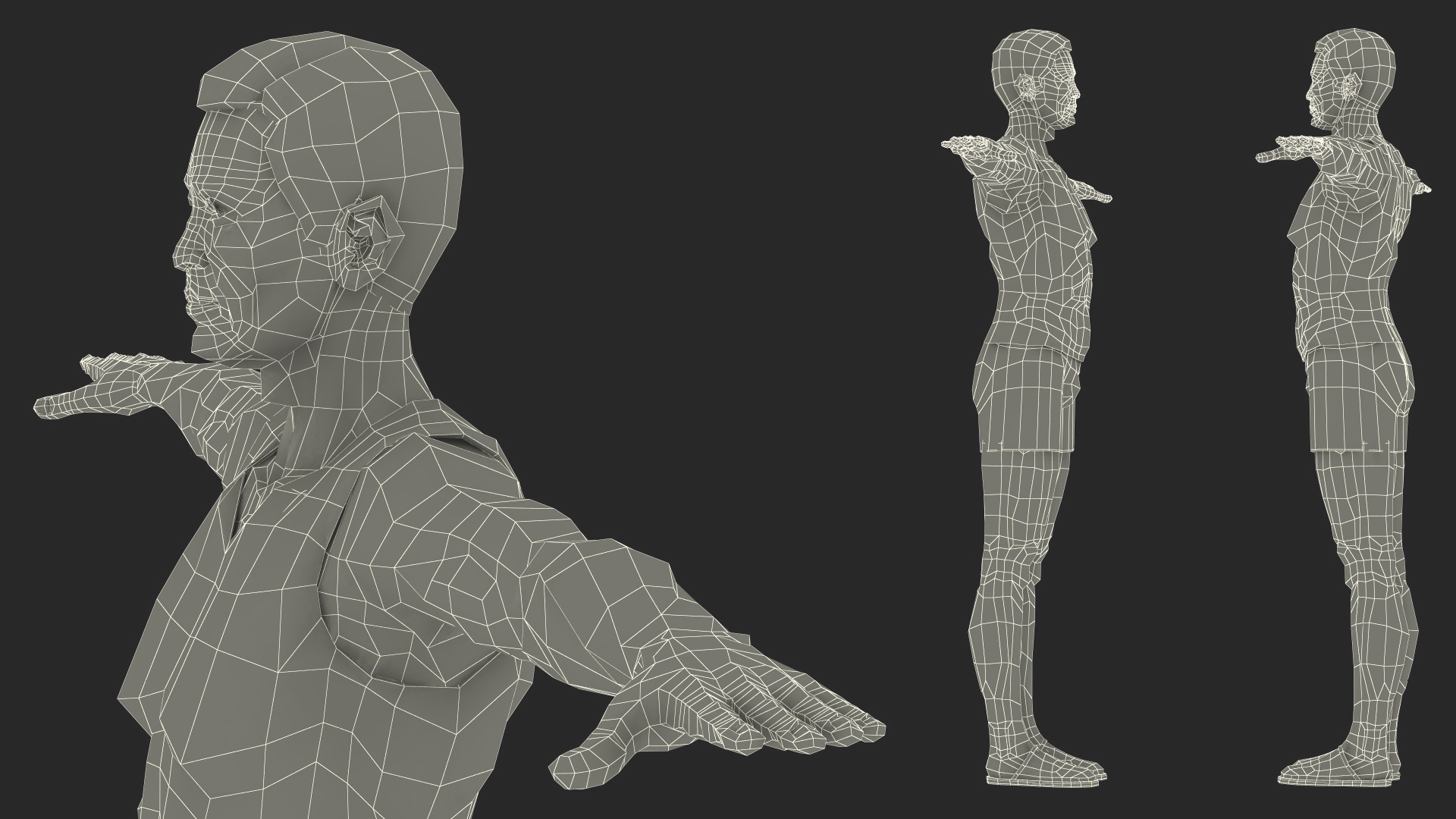 3D Chinese Elderly Man Underwear Style Rigged for Maya