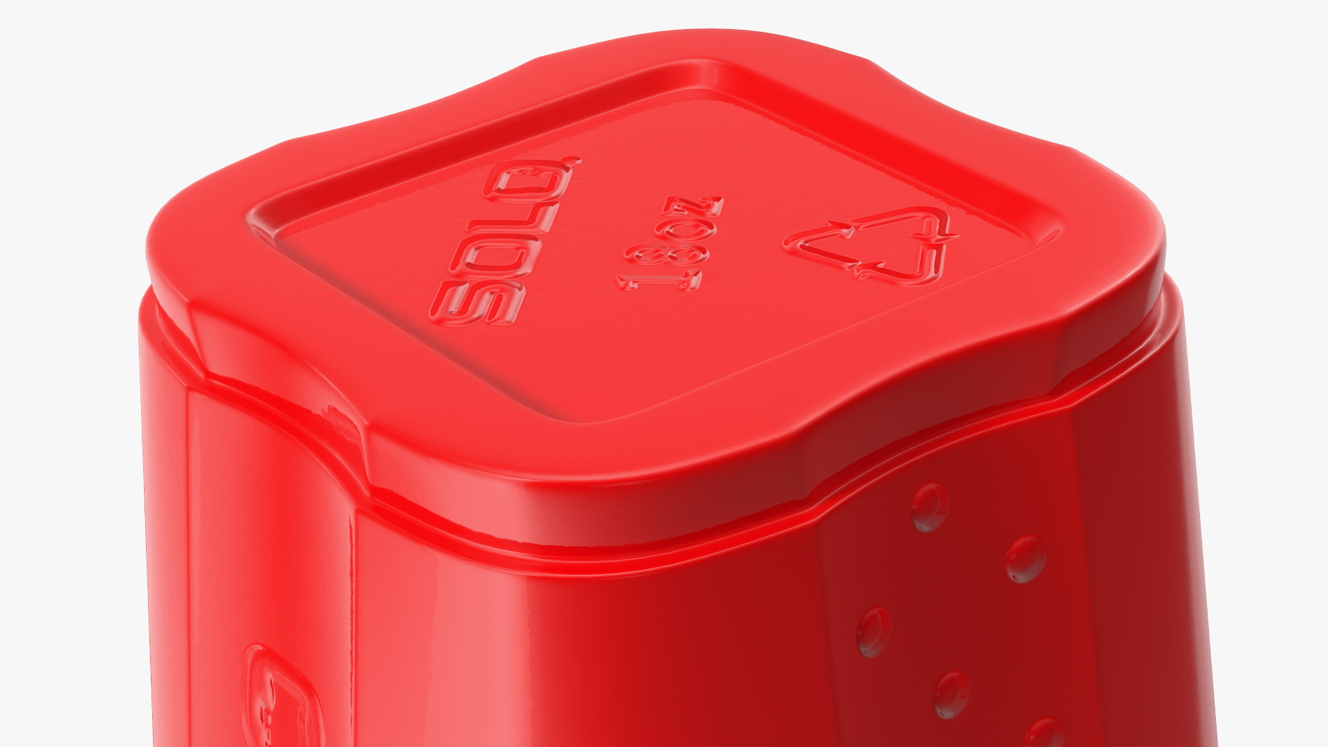 Solo Squared Plastic Cup with Lid and Straw Red 3D