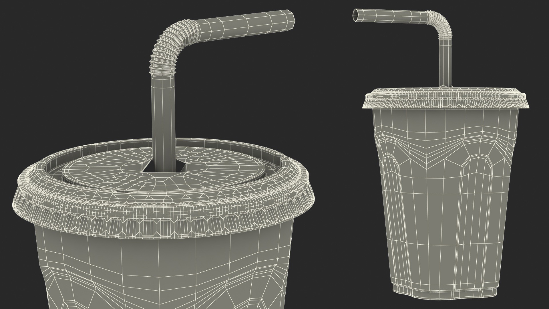 Solo Squared Plastic Cup with Lid and Straw Red 3D