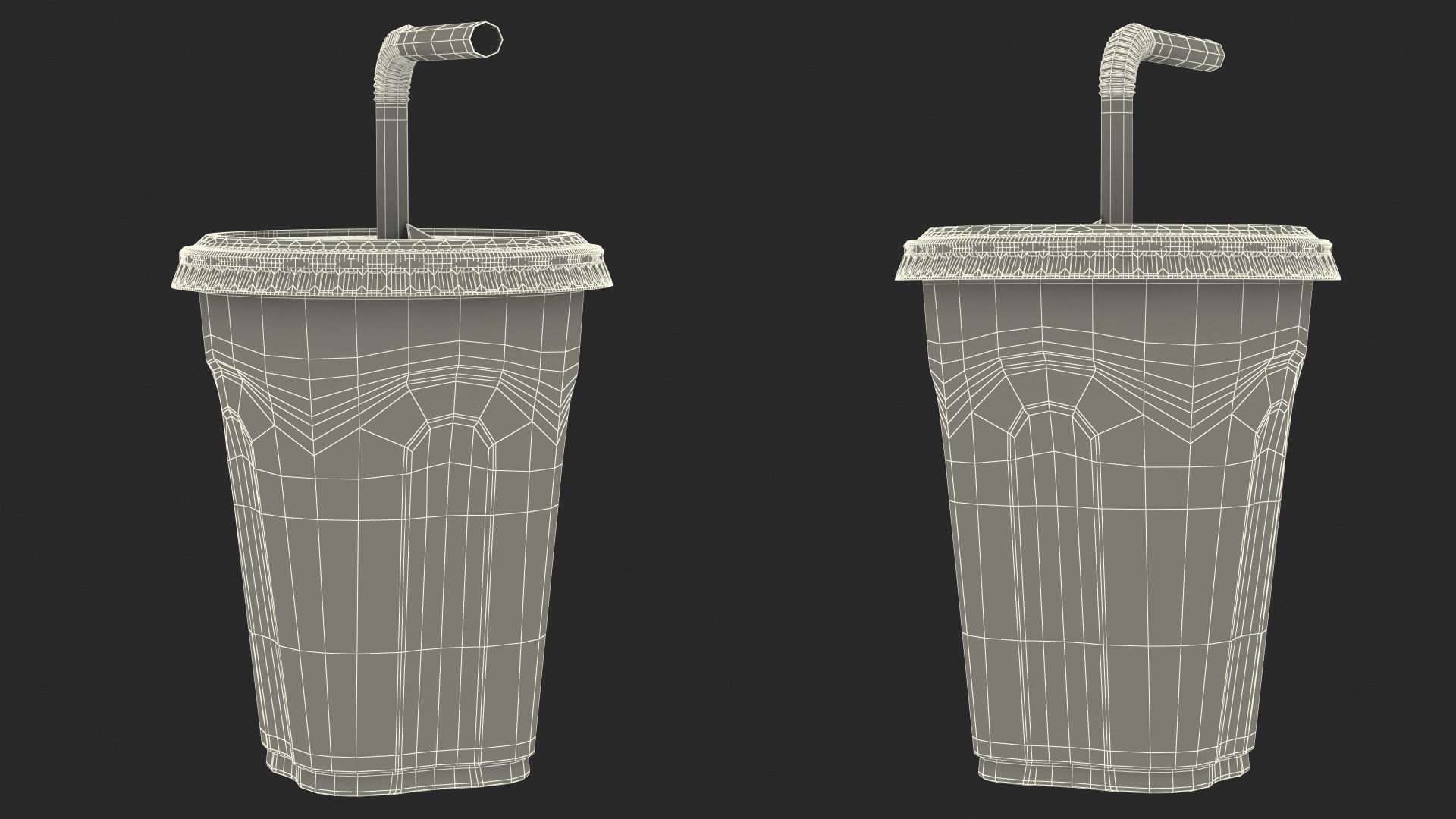 Solo Squared Plastic Cup with Lid and Straw Red 3D