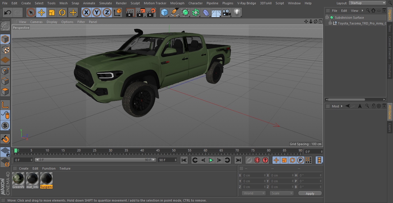 Toyota Tacoma TRD Pro Army Green 2021 3D