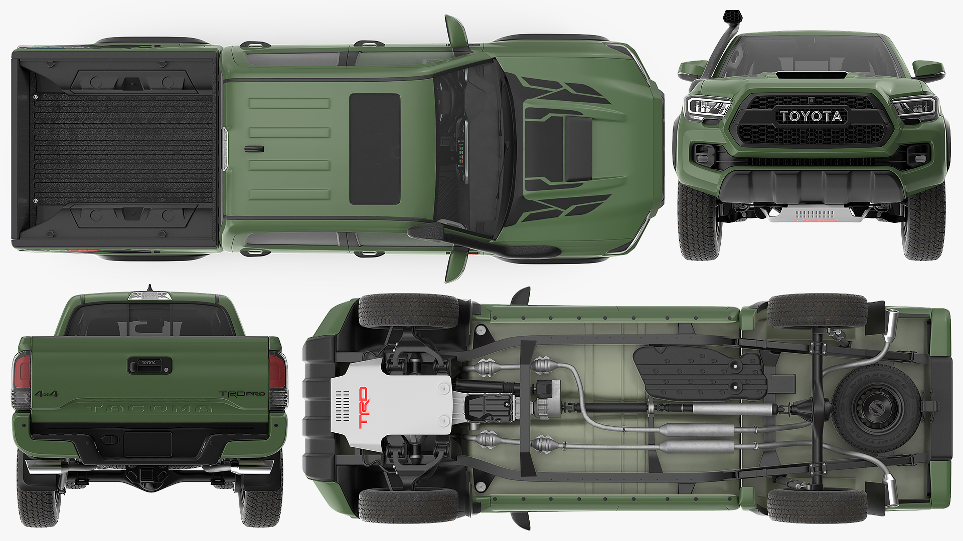 Toyota Tacoma TRD Pro Army Green 2021 3D