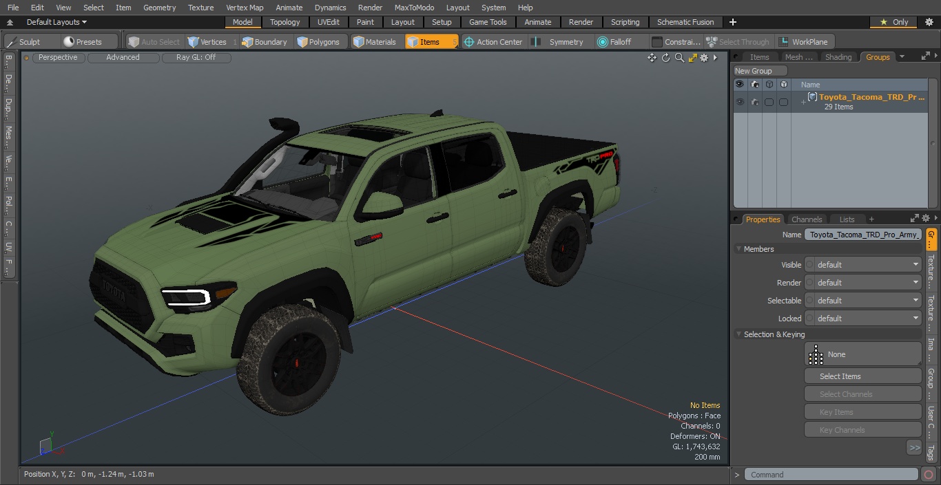 Toyota Tacoma TRD Pro Army Green 2021 3D