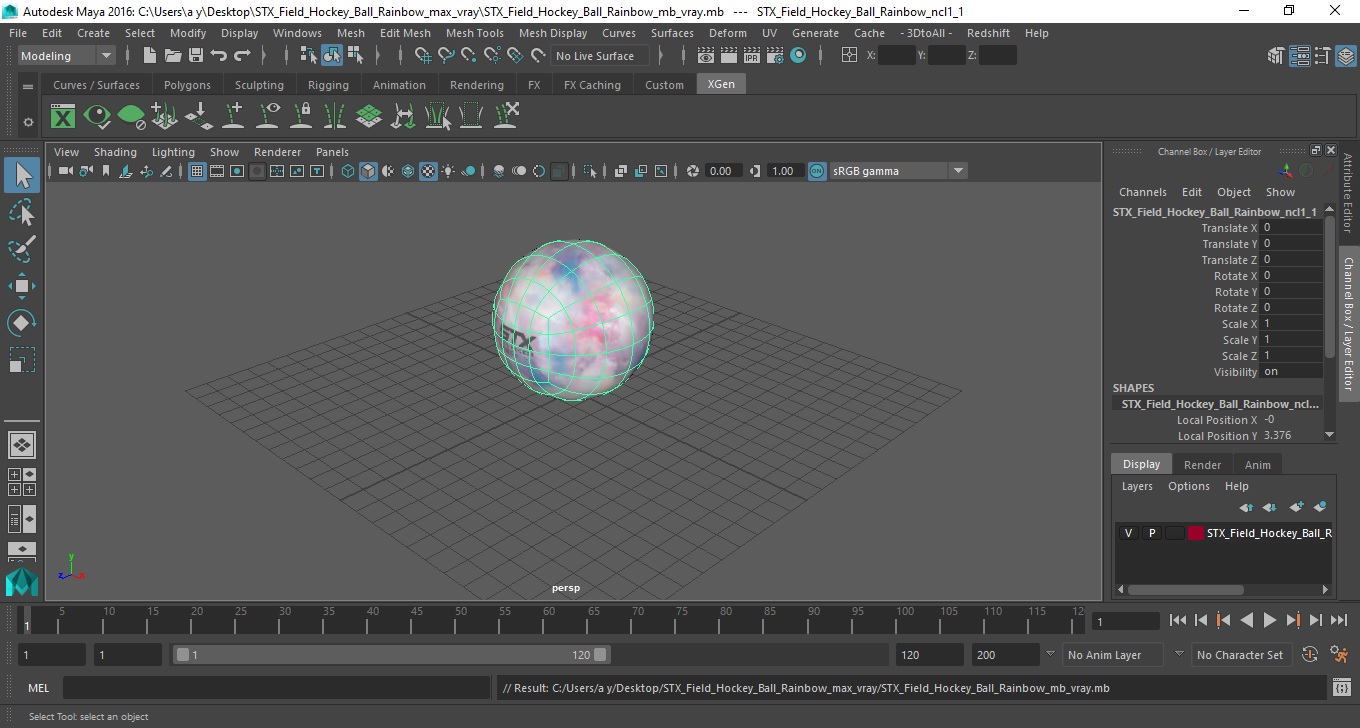 STX Field Hockey Ball Rainbow 3D model