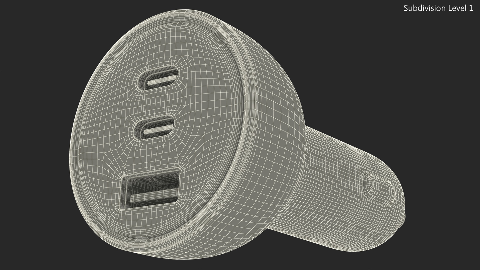 USB Type C Car Charger 3D