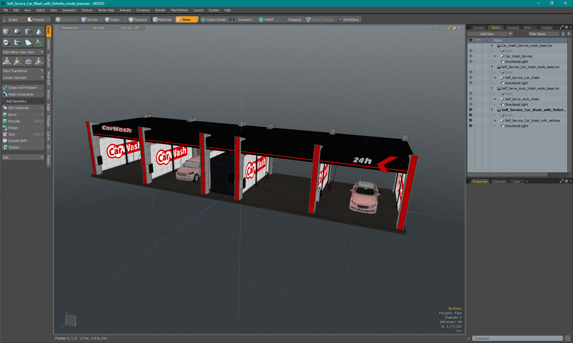 3D model Self Service Car Wash with Vehicles